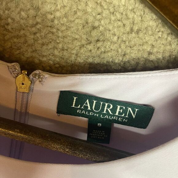 Ralph Lauren Gaelyn Dress Womens 8 Purple Tie-Waist Jersey Flutter Sleeve NEW - Picture 7 of 13